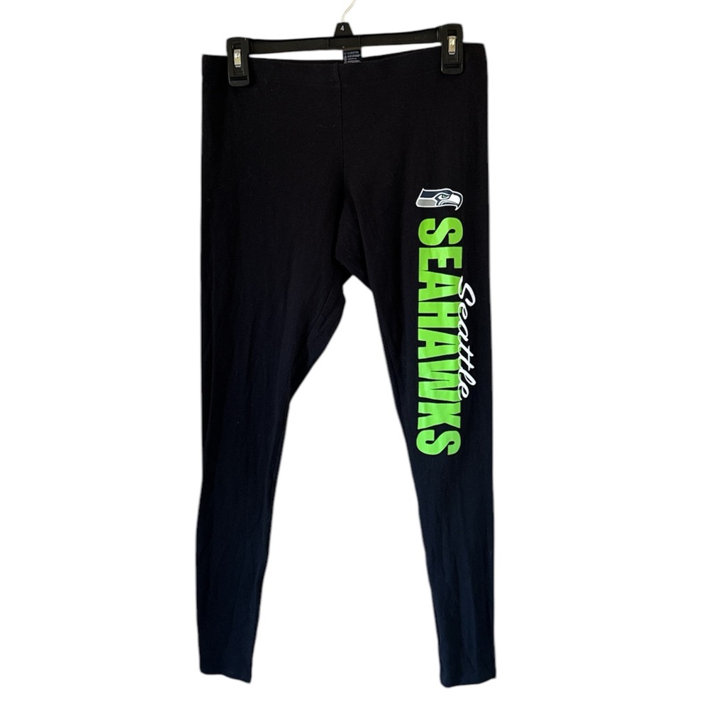 NFL Team Women’s Black Leggings With Seattle Seahawks Logo
